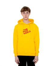 Load image into Gallery viewer, Yellow “FAKE World” Pullover Hoodie