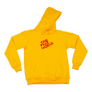 Yellow “FAKE World” Pullover Hoodie