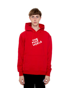 Red “FAKE World” Pullover Hoodie
