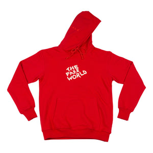 Red “FAKE World” Pullover Hoodie