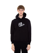 Load image into Gallery viewer, Black “FAKE World” Pullover Hoodie